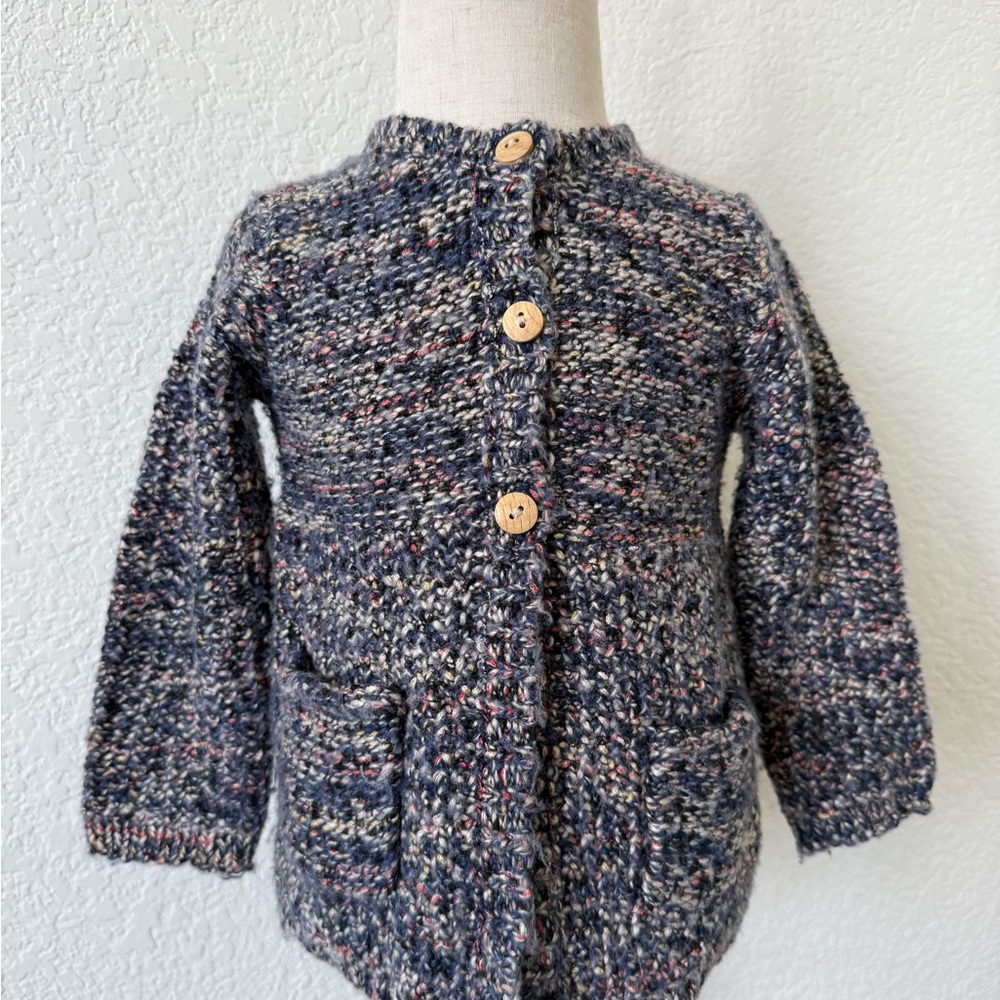 Zara Kids Multicolor Marled Knit Cardigan Sweater